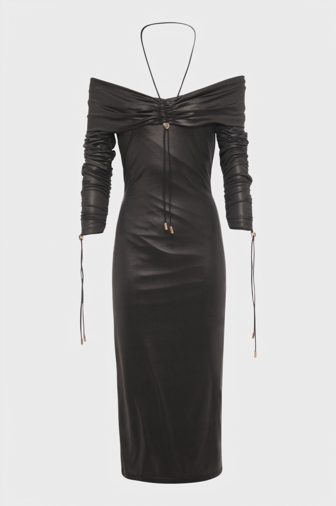 Dress slim fit middle length made in fake leather