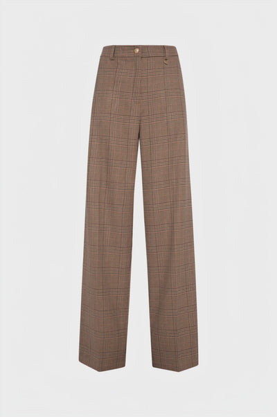 Pant straight line made in Prince of Wales fabric