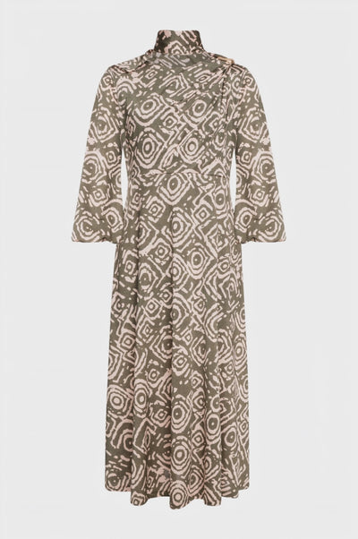 Long dress regular fit with geometric pattern