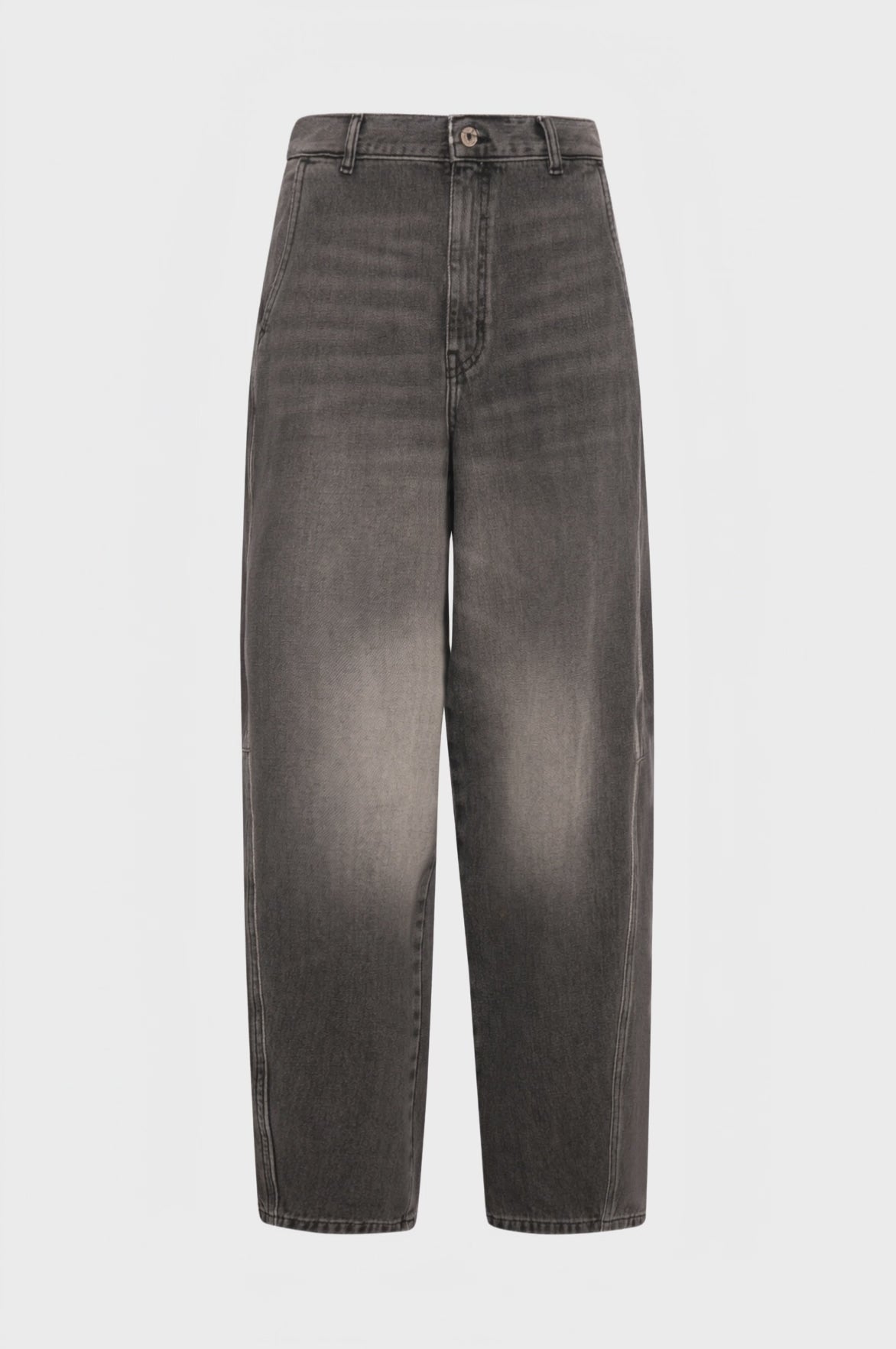 Jeans carrot balloon made in black denim with middle wash