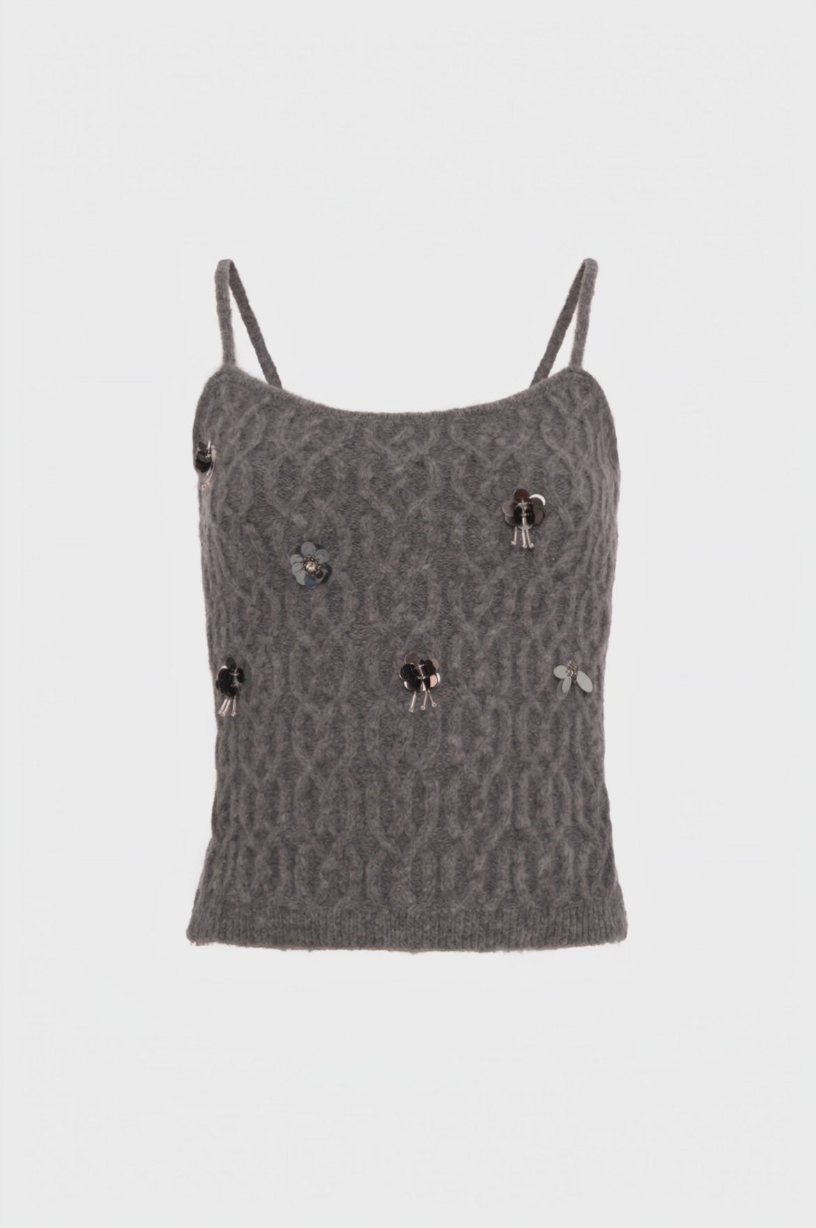 Knitted tank top with cable stitch