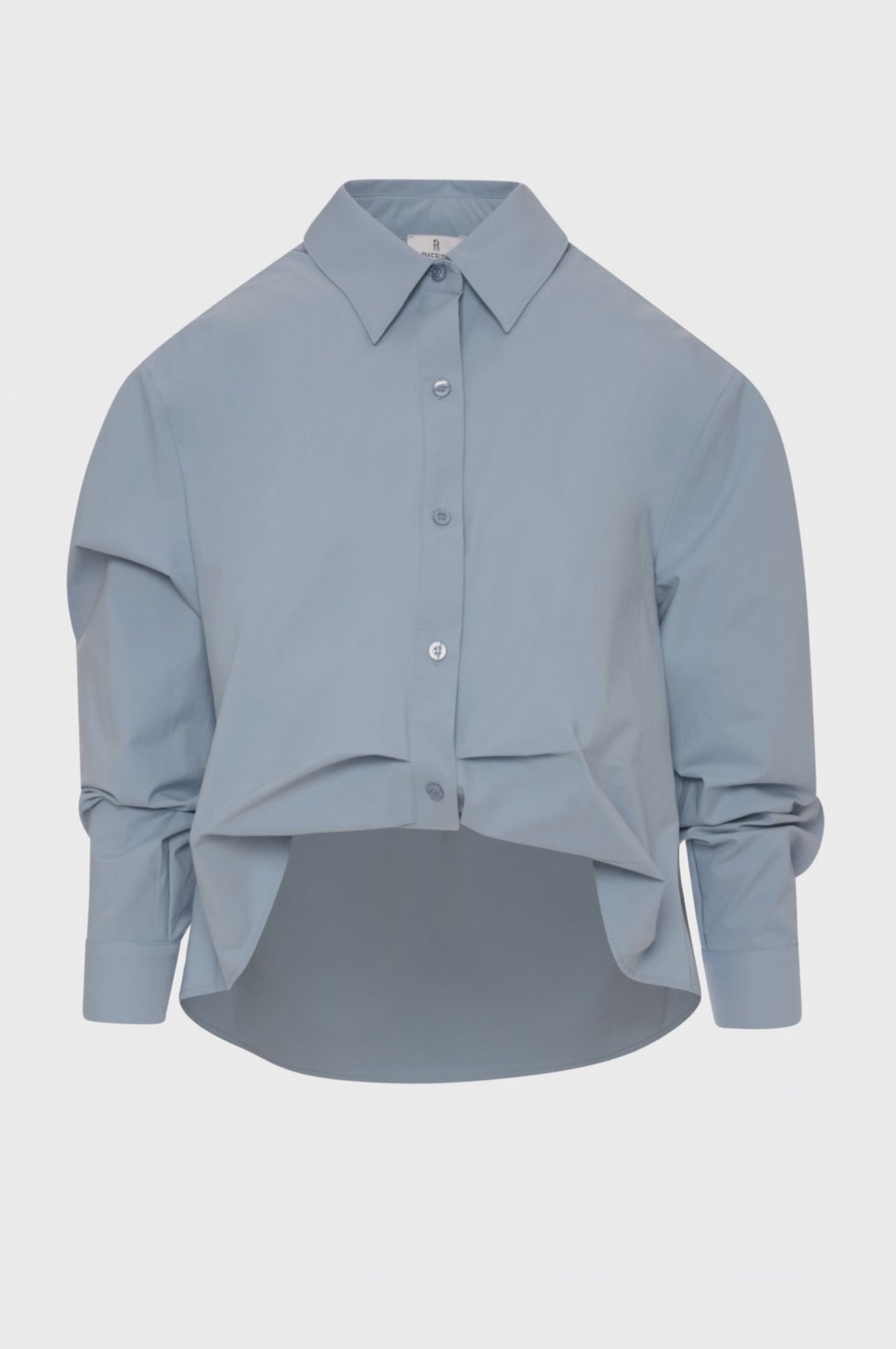 Shirt cropped with classic cut neck
