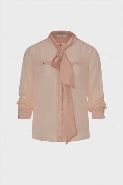 Shirt regular fit with bow at the neck