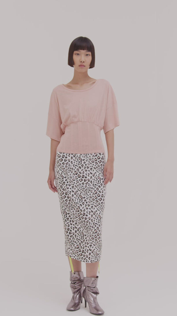 Long skirt slim fit made in jersey with animalier pattern F322SG2002J401L7-453 Fracomina