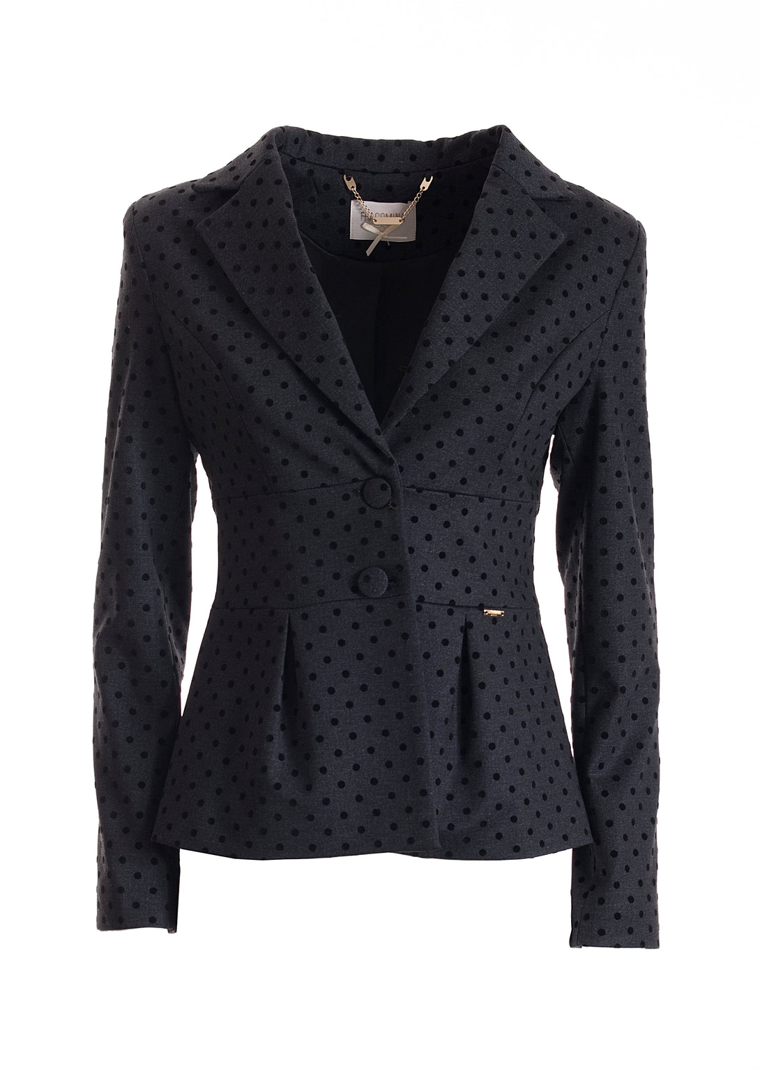Blazer jacket regular fit made with stretch fabric and with polka dots pattern