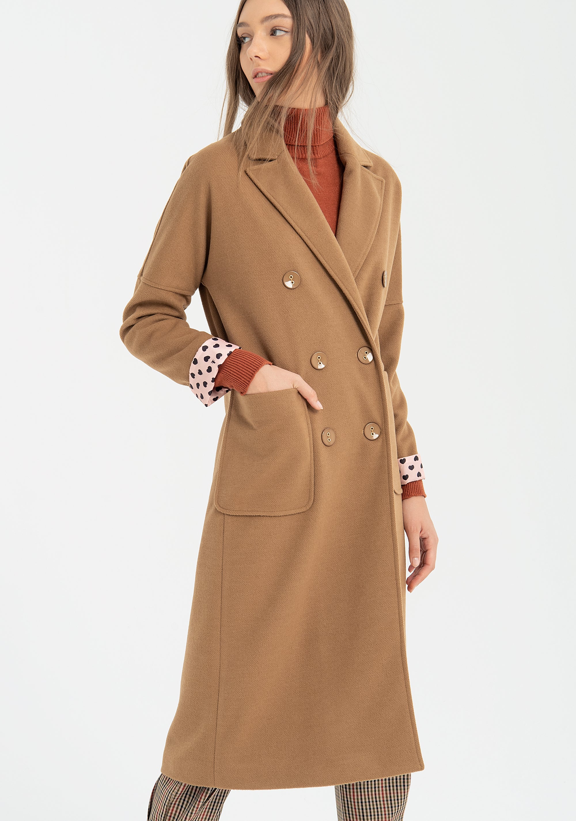 Coat regular fit, long, with long sleeves Fracomina F120W08008W03001-093-02