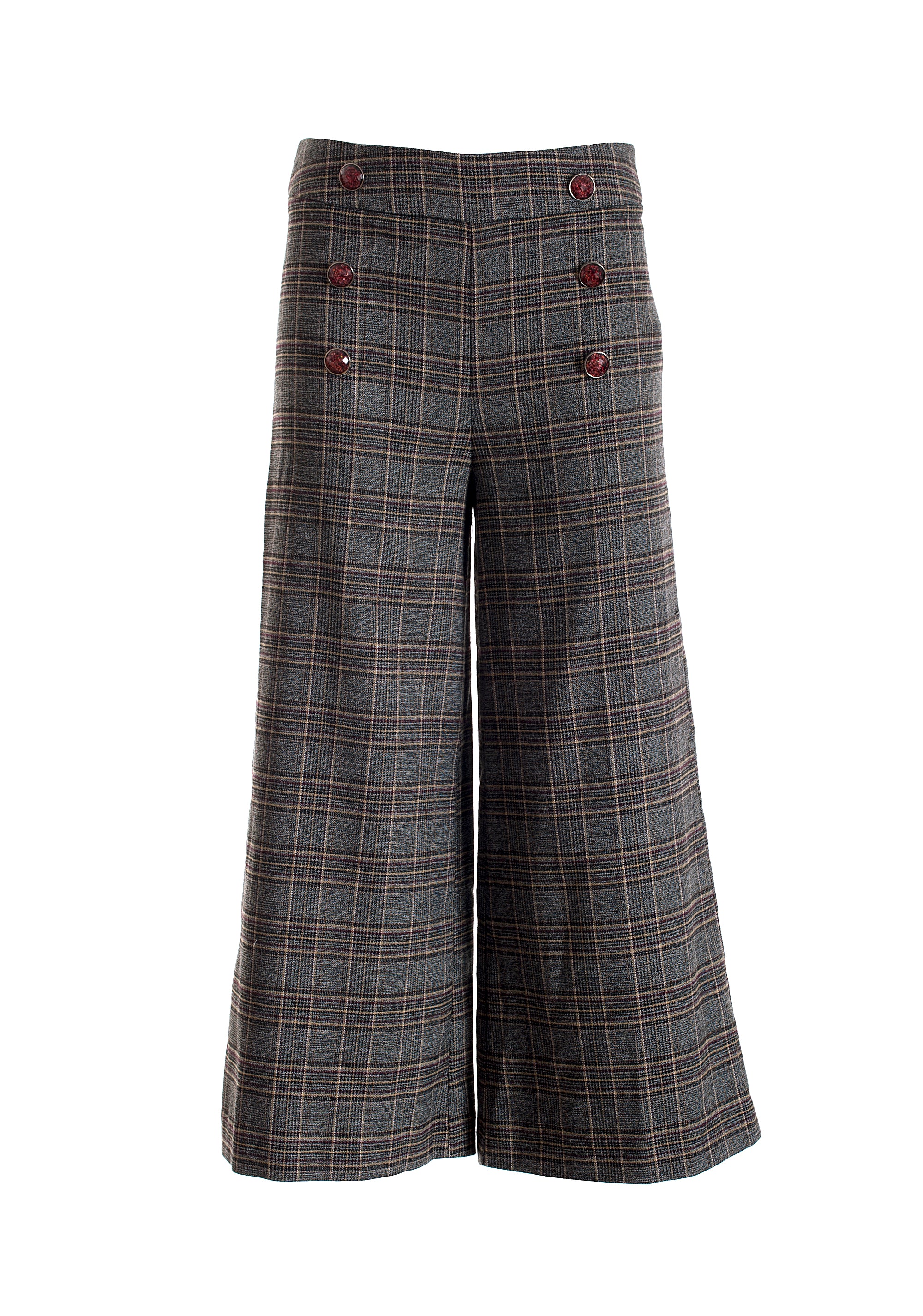 Pants culotte regular fit made in Prince of Wales fabric Fracomina F120W10025W01301-210_06