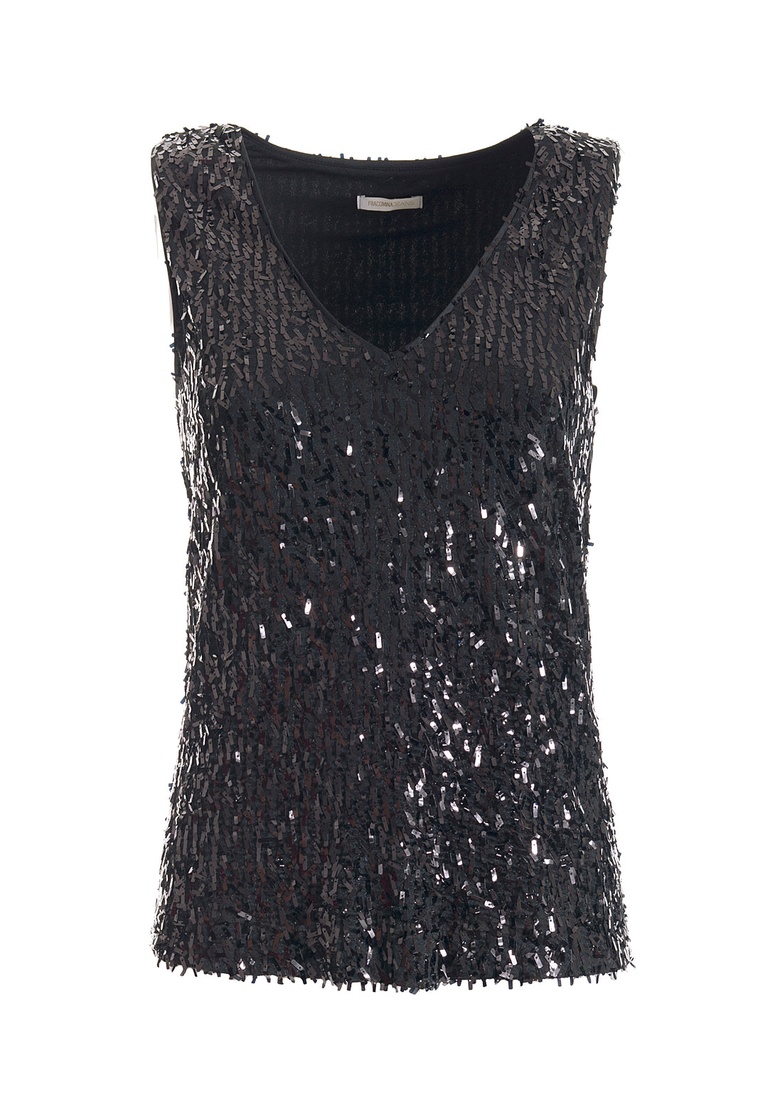 Tank top regular fit made with shiny sequins fabric Fracomina F120W18006W01985-053-06