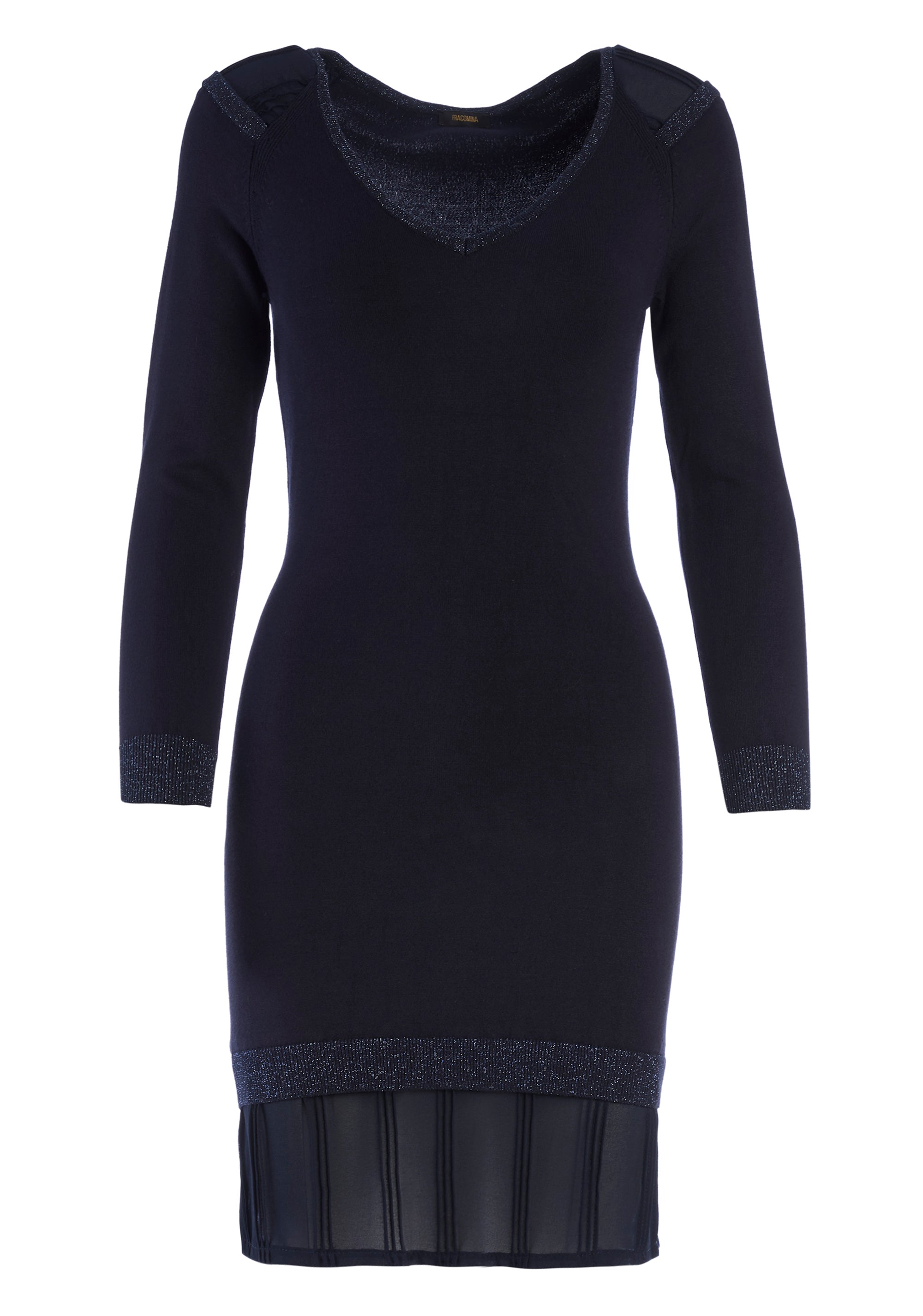 Knitted mini dress regular fit with plissč georgette fabric details Fracomina F220WD5001K11801-213