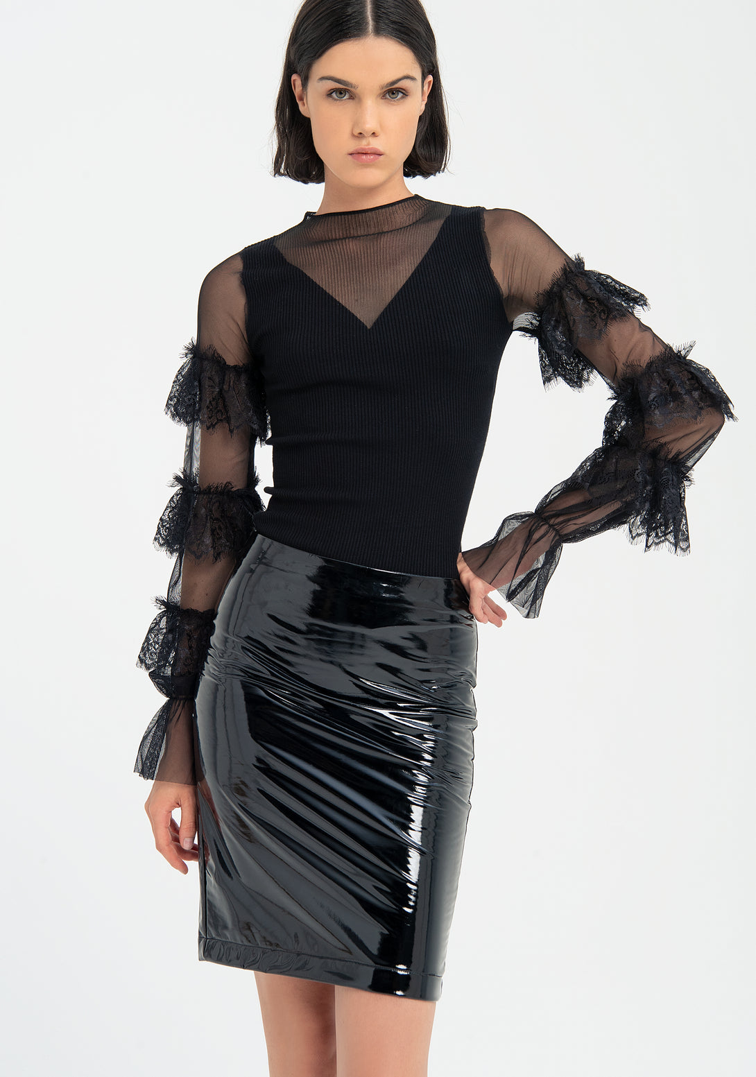 Mini skirt regular fit made in eco leather Fracomina F320WG1002E01501-053-02