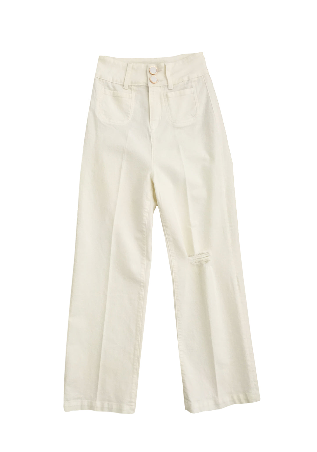 Culotte pant cropped fit made in gabardine fabric with rips Fracomina F321SVC001D40101-278