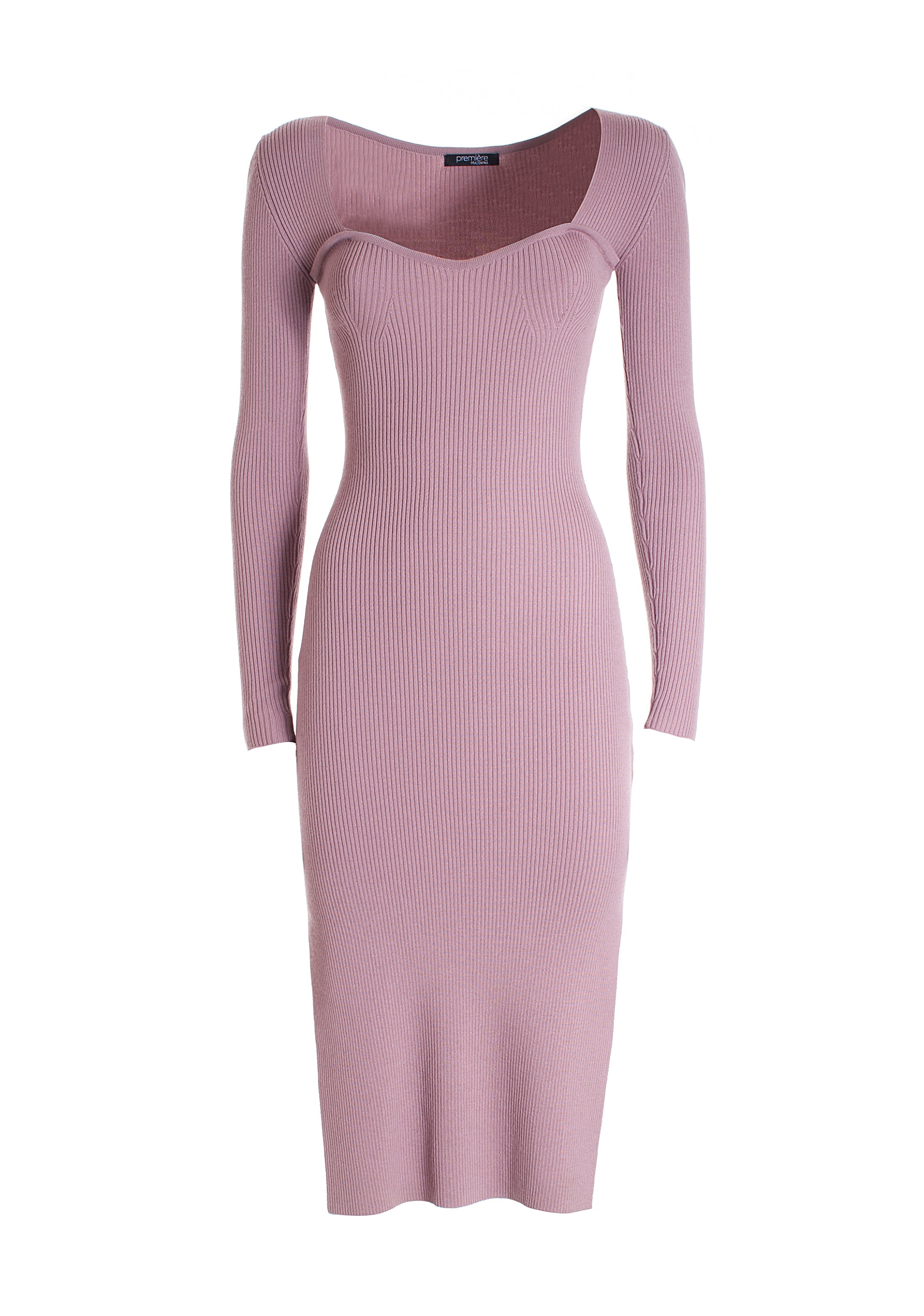 Knitted dress tight fit made in wool with rib stitch Fracomina F321WD5012K48101-182_06