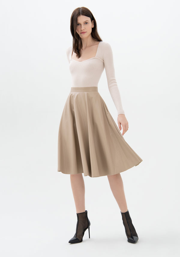 Flare full skirt made in eco leather Fracomina F321WG2006E49001-943