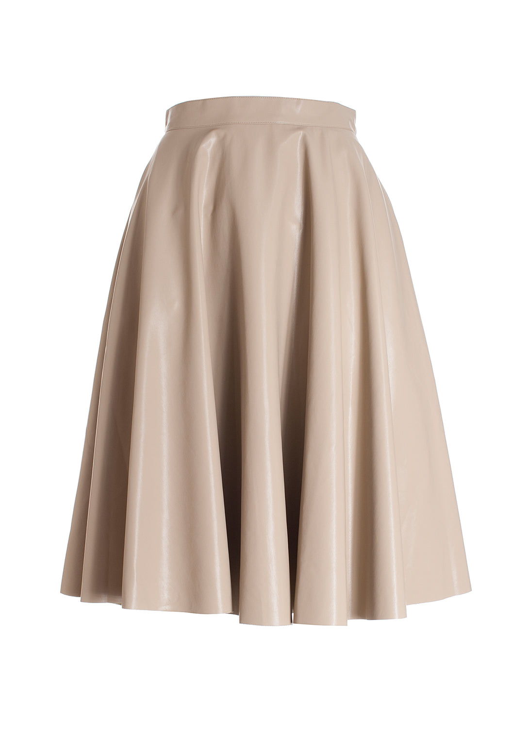 Flare full skirt made in eco leather