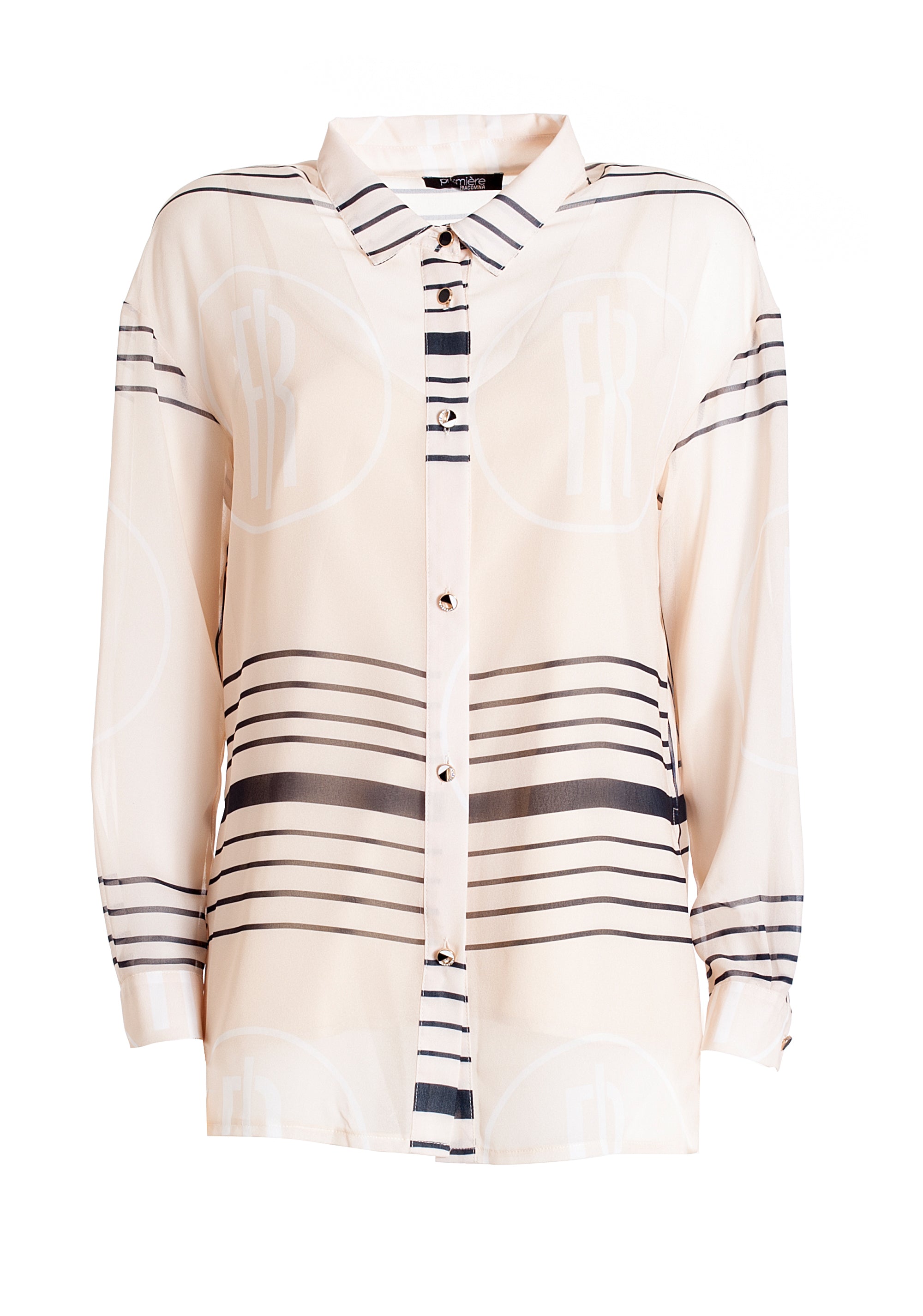 Shirt wide fit made in georgette with geometric pattern Fracomina F321WT6003W412N4-108_06