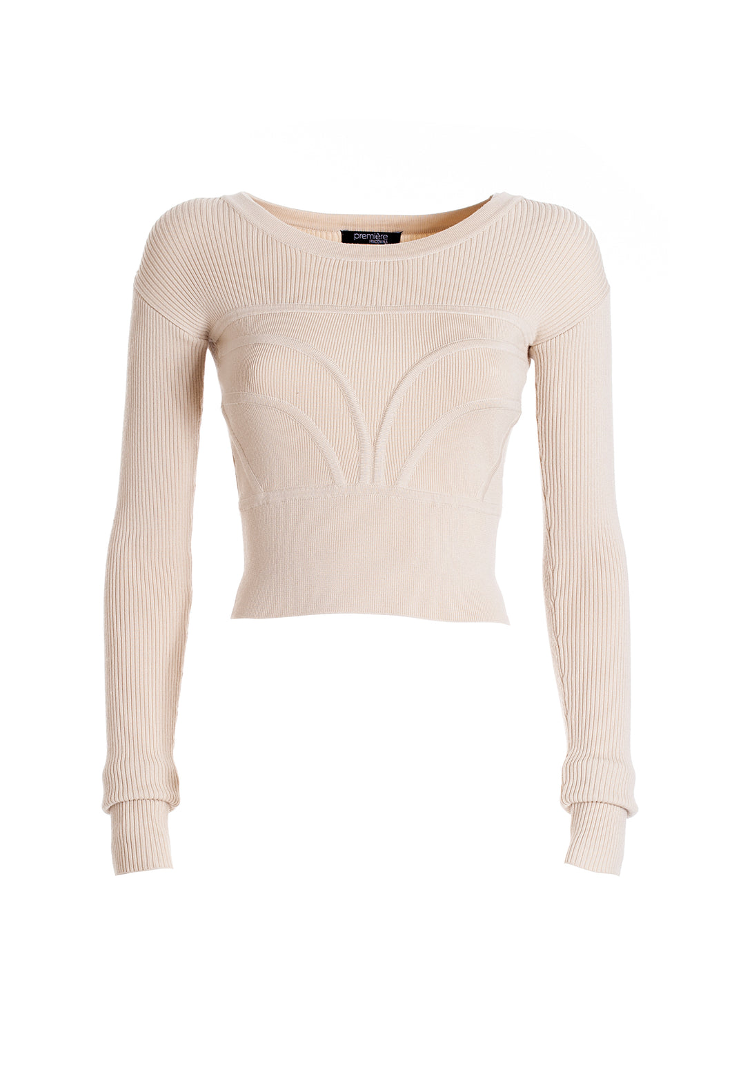 Knitwear tight cropped fit made in rib stitch wool