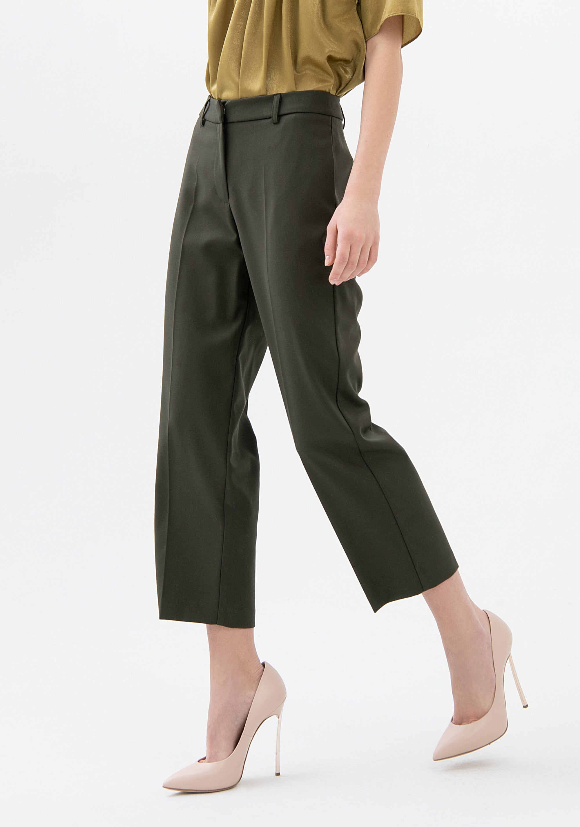 Pant straight line, cropped, made in technical fabric Fracomina F321WV4001W50001-206_02