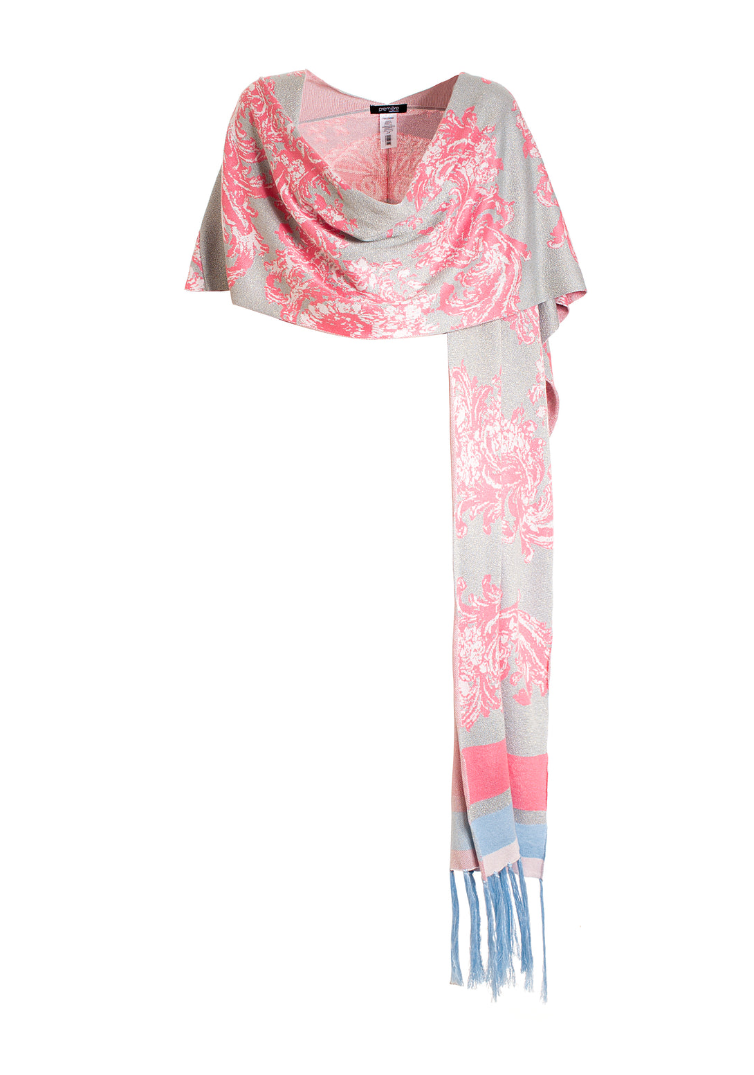 Knitted stole wide fit with flowery jacquard effect Fracomina F322SC5001K490F8