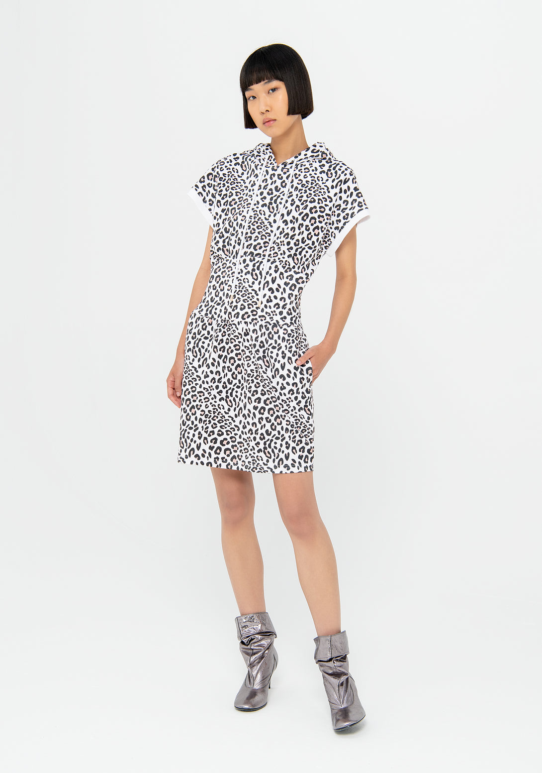 Dress regular fit made in fleece with animalier pattern Fracomina F322SD1011F401L7-453
