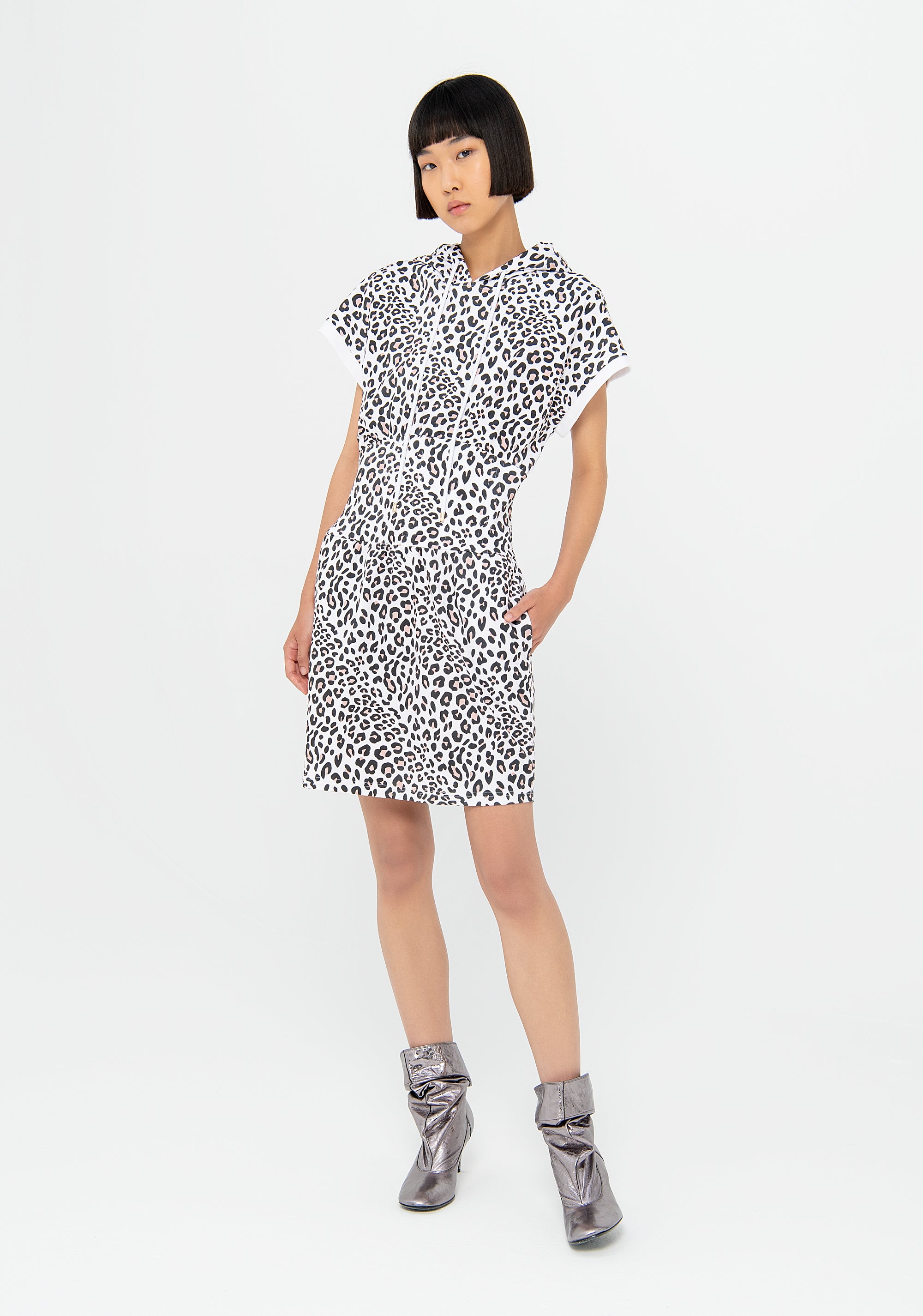 Dress regular fit made in fleece with animalier pattern Fracomina F322SD1011F401L7-453