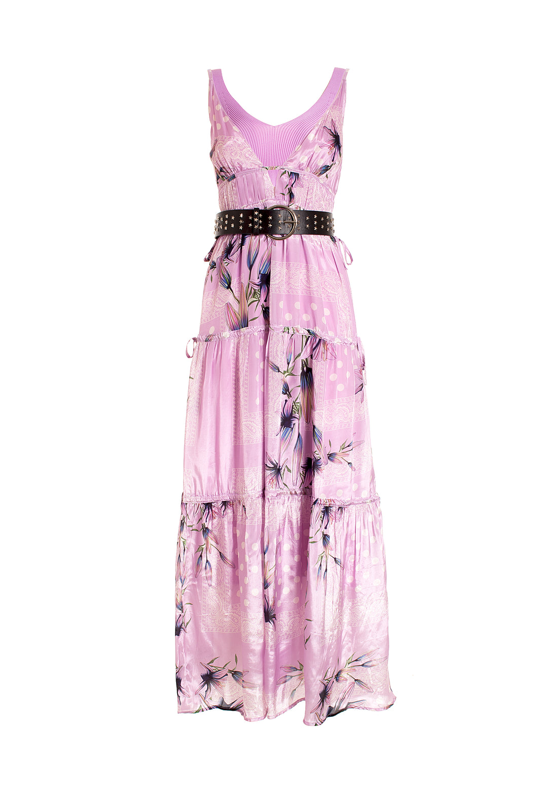 Long dress with multicolor pattern and no sleeves Fracomina F322SD3033W41801