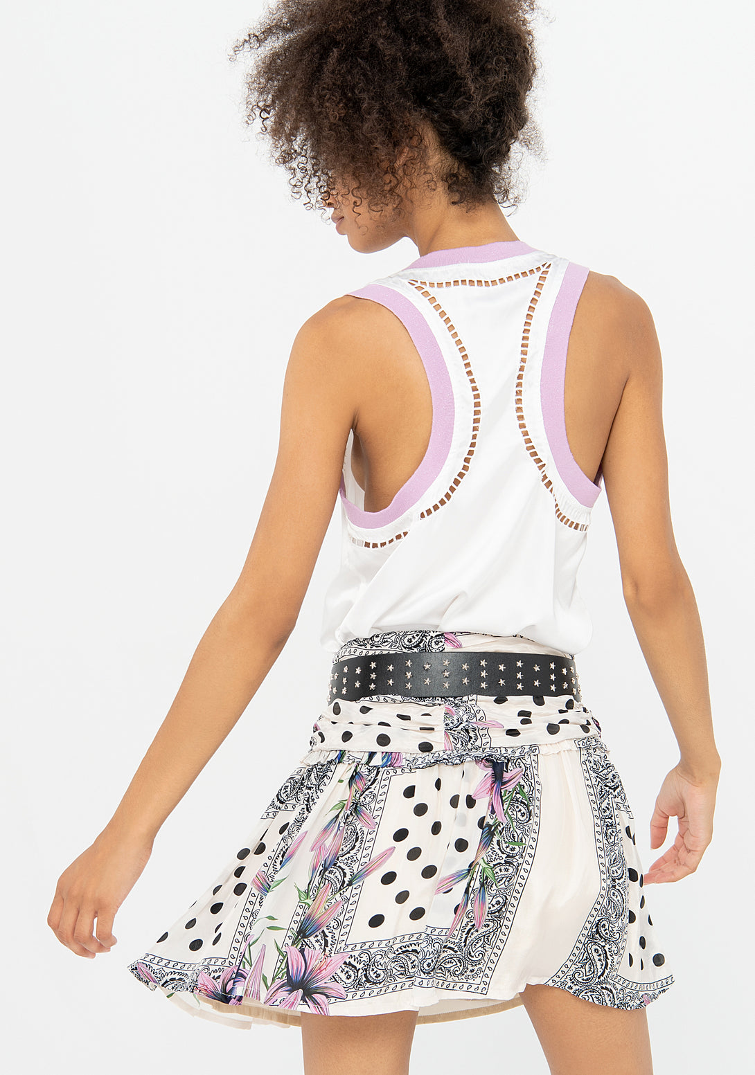 Mini skirt wide fit with multicolor pattern