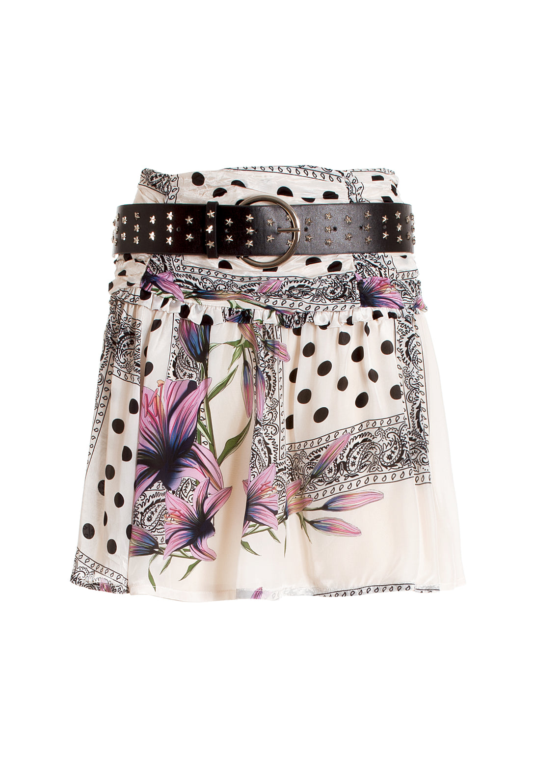 Mini skirt wide fit with multicolor pattern