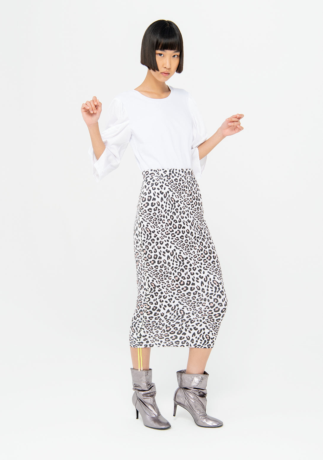 Long skirt slim fit made in jersey with animalier pattern Fracomina F322SG2002J401L7-453