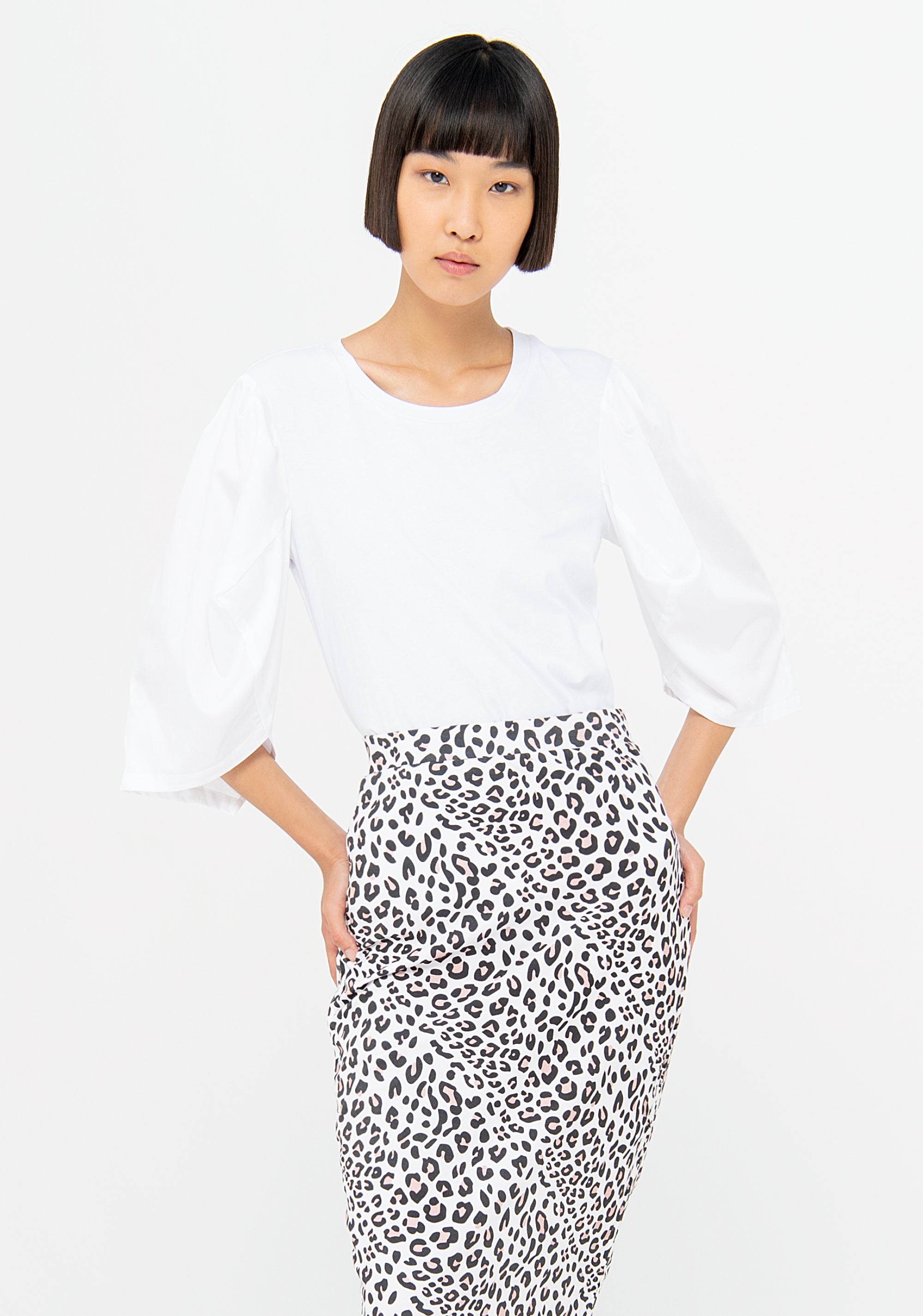 Long skirt slim fit made in jersey with animalier pattern Fracomina F322SG2002J401L7-453_2