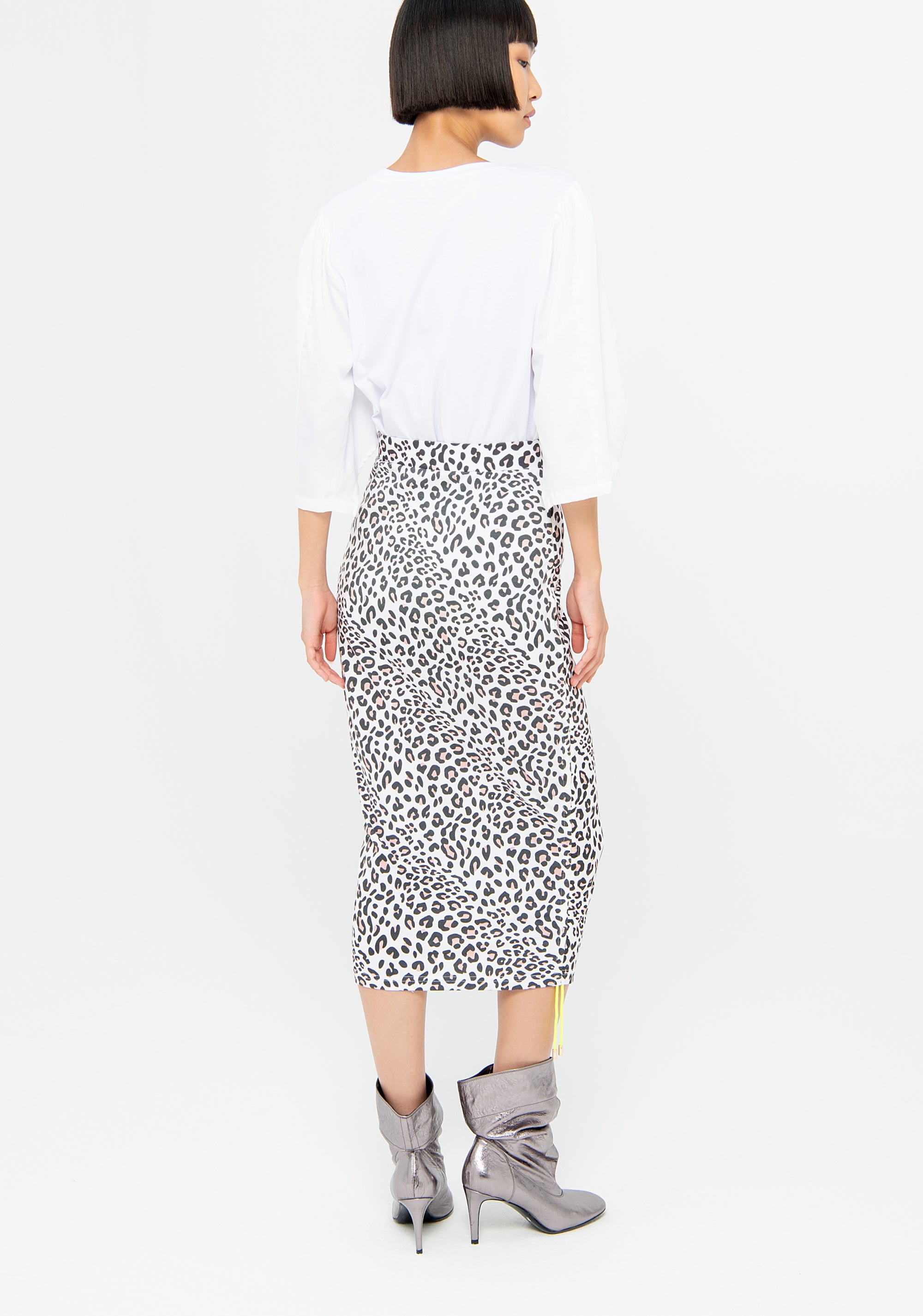 Long skirt slim fit made in jersey with animalier pattern Fracomina F322SG2002J401L7-453_4