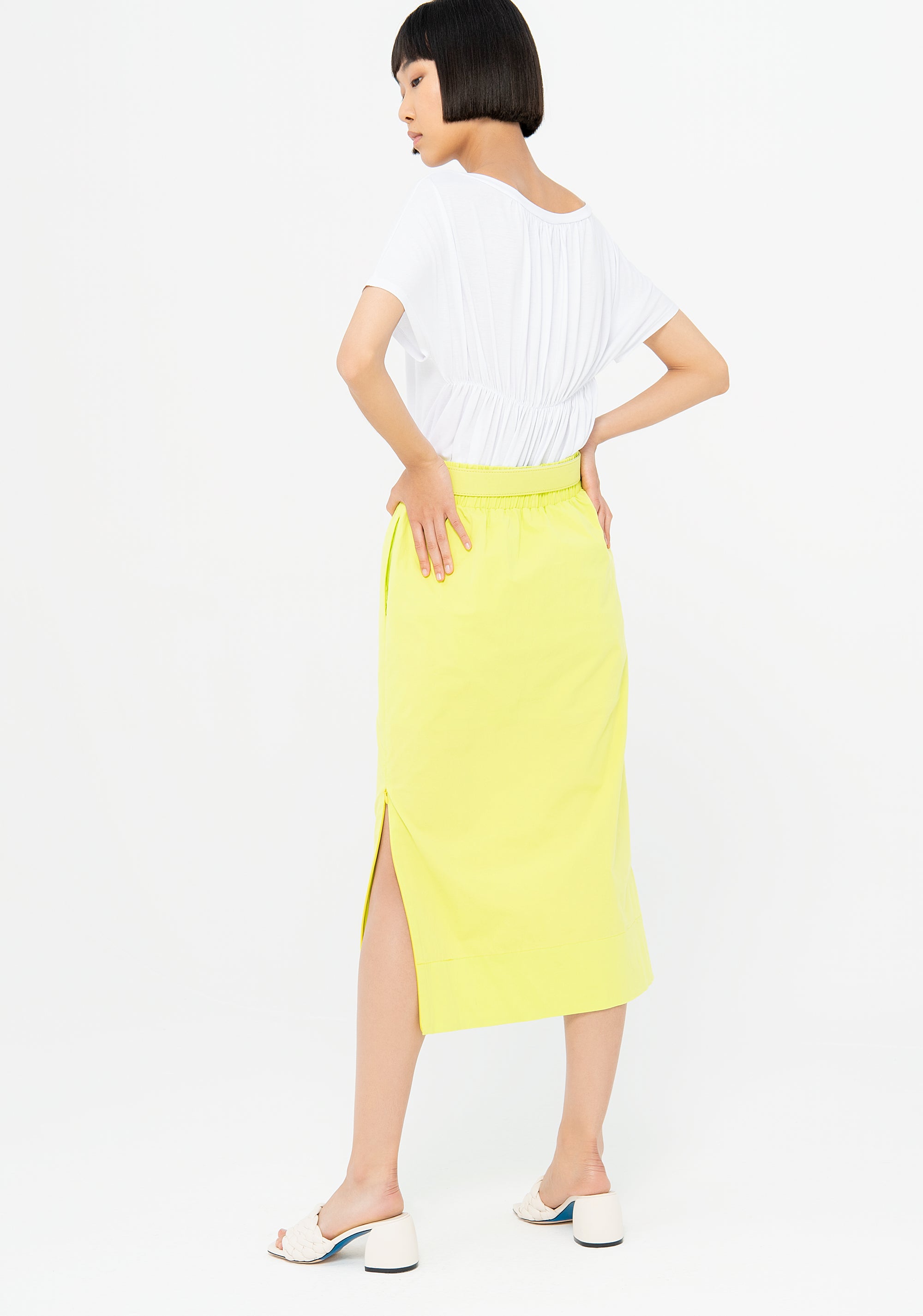 Sheath skirt straight fit, middle length, made in cotton Fracomina F322SG2004W53301-P07_3