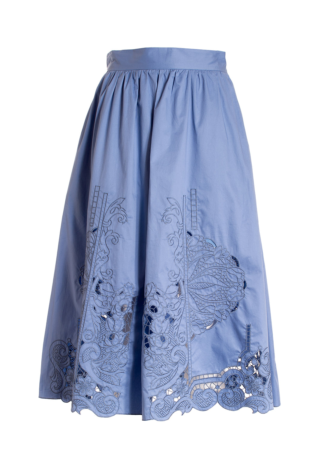 Skirt wide fit made in cotton with embroidery Fracomina F322SG2013W400E5