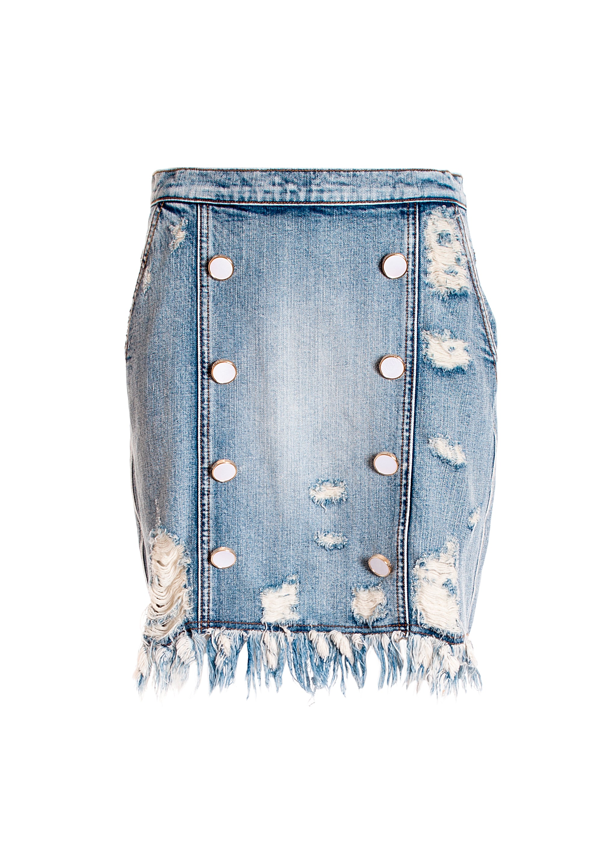 Mini skirt slim fit made in denim with middle wash Fracomina F322SG5001D40193-378_6