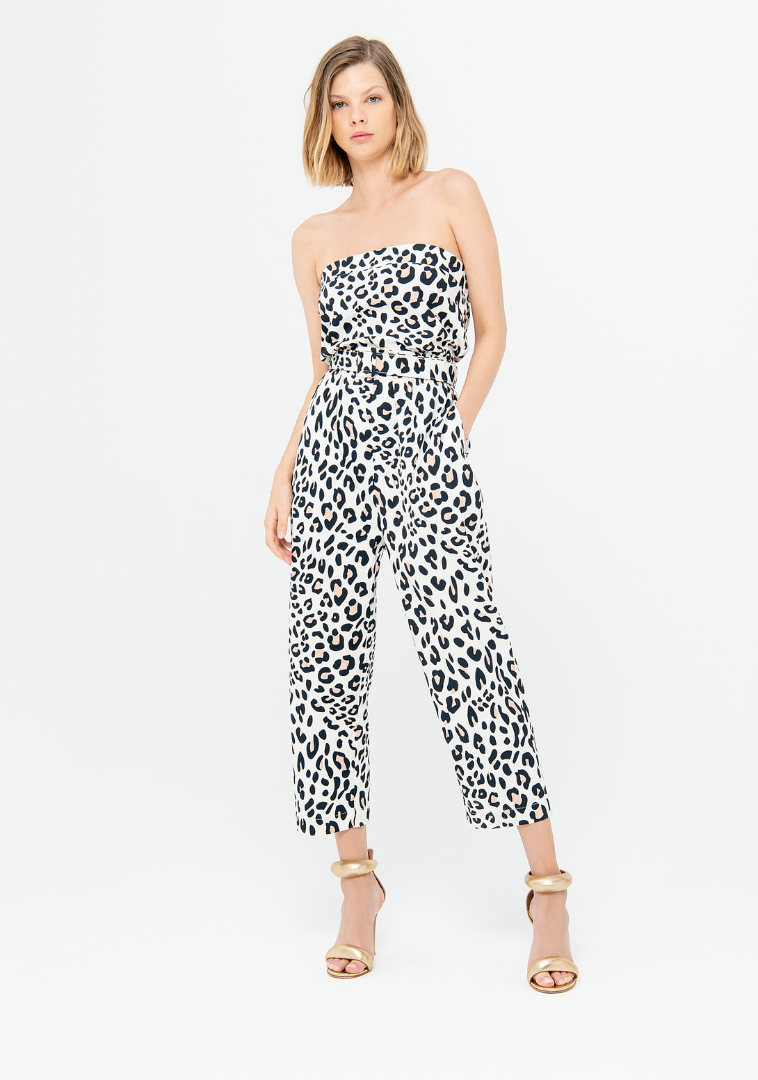 Jumpsuit with animalier pattern and no sleeves Fracomina F322SO2002W533N4-453