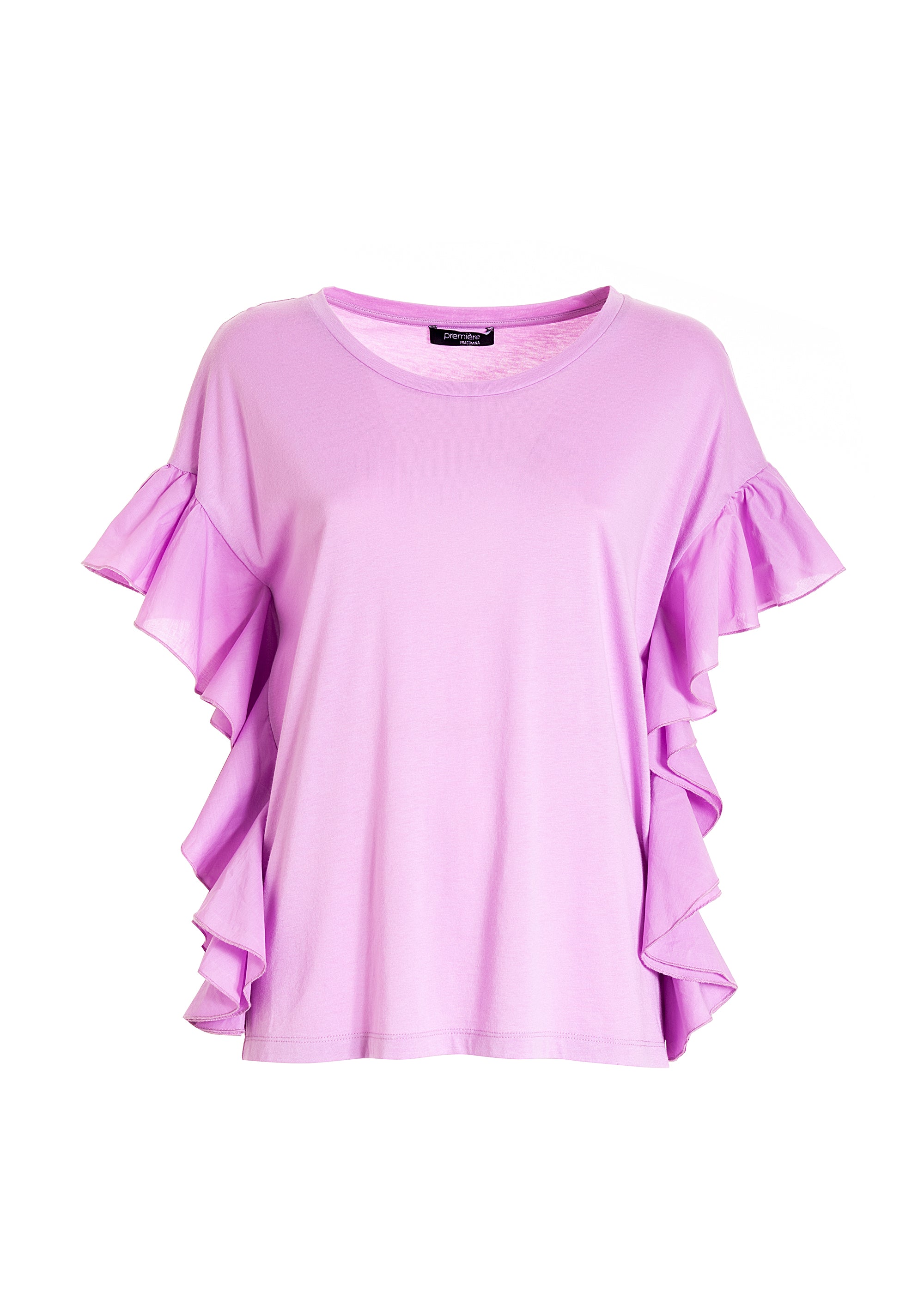 T-shirt over fit made in jersey with frills made in popeline Fracomina F322ST1001J41801-101_6