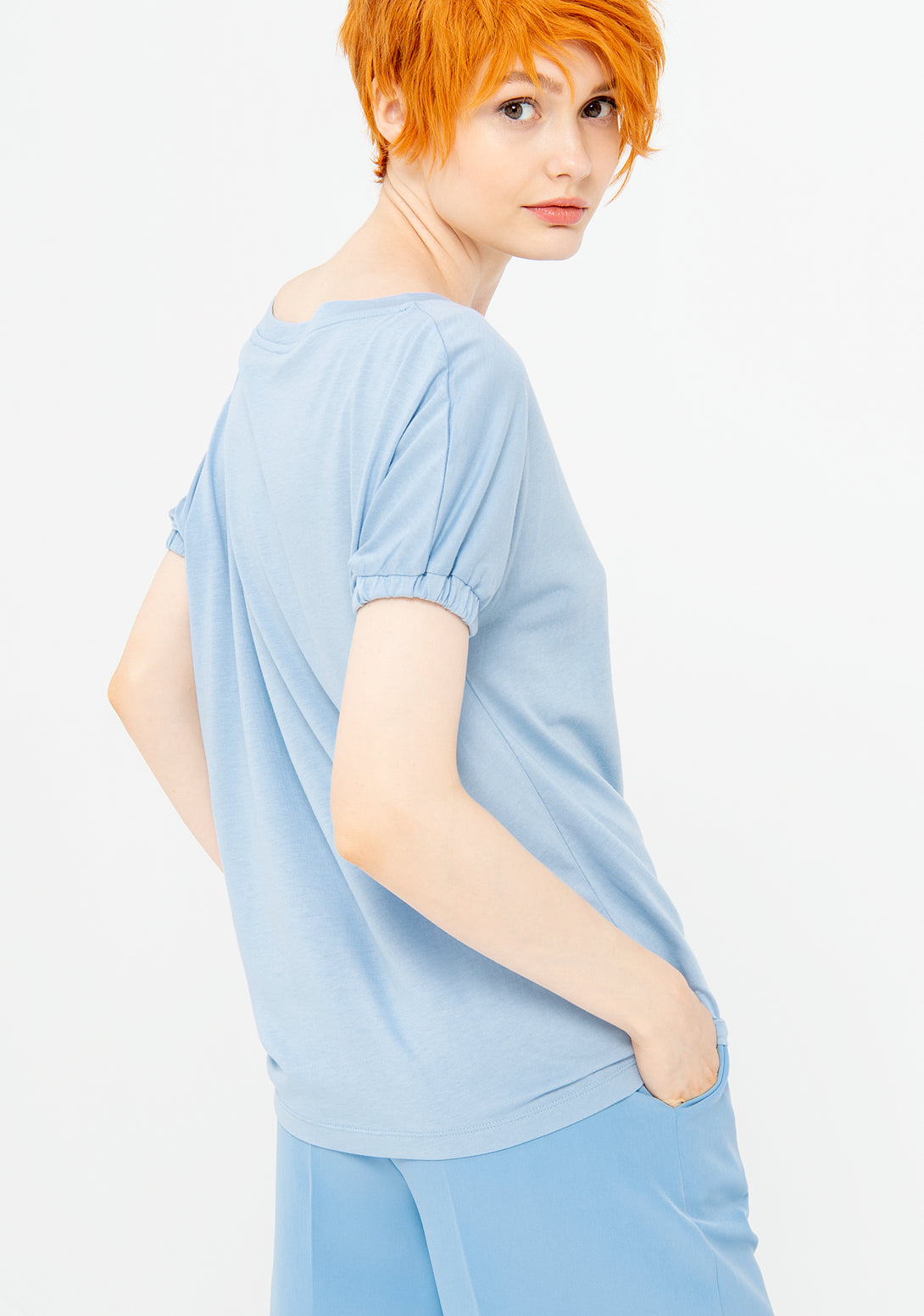 T-shirt over fit with boat neckline