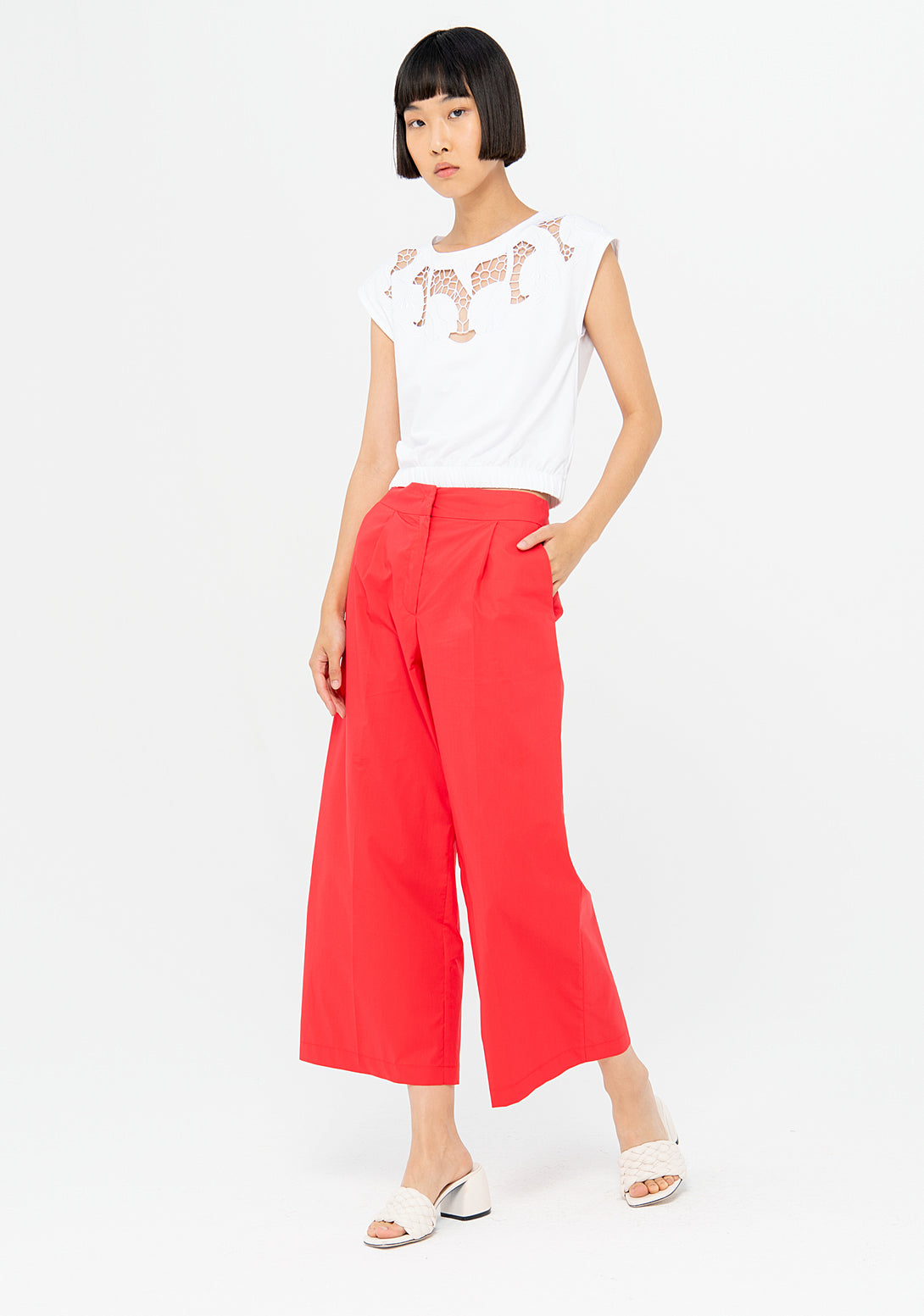 Culotte pant cropped made in cotton Fracomina F322SV3002W53801-234