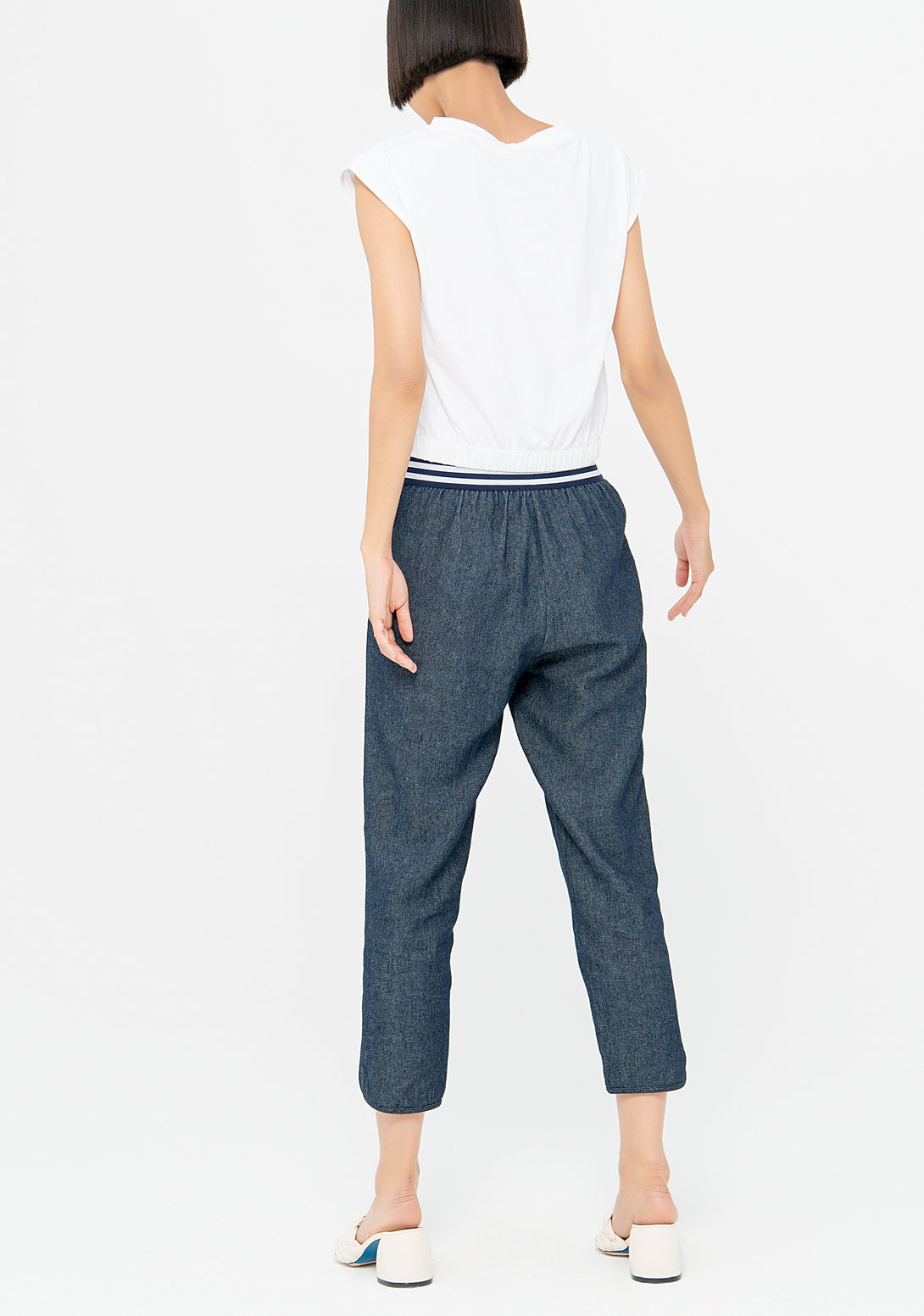 Pant loose fit made in cotton and linen
