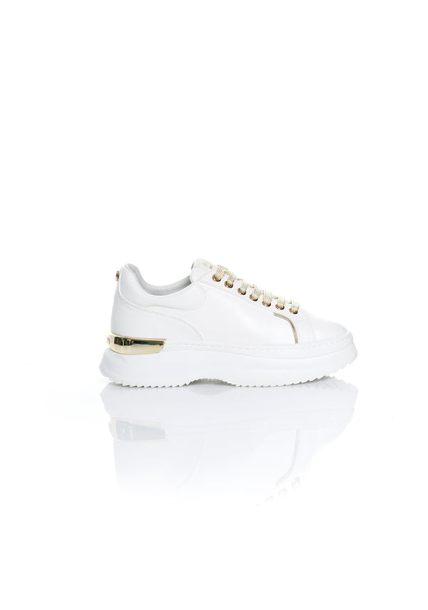 Sneakers made in leather with high sole and shoe lace Fracomina F721SS6001P41101-278