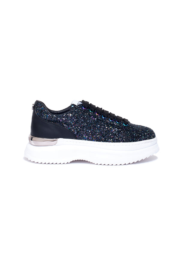 Sneakers with strings and shiny glitters Fracomina F721WS6004P416M8-053