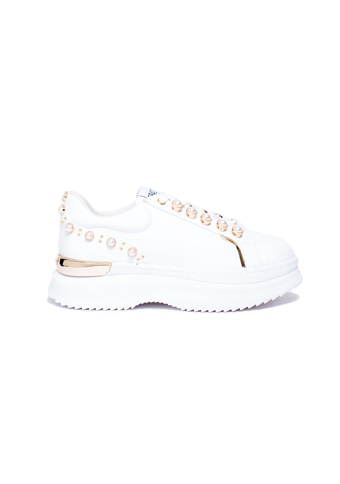 Sneakers made in eco leather with pearls Fracomina F721WS6006P41101-278