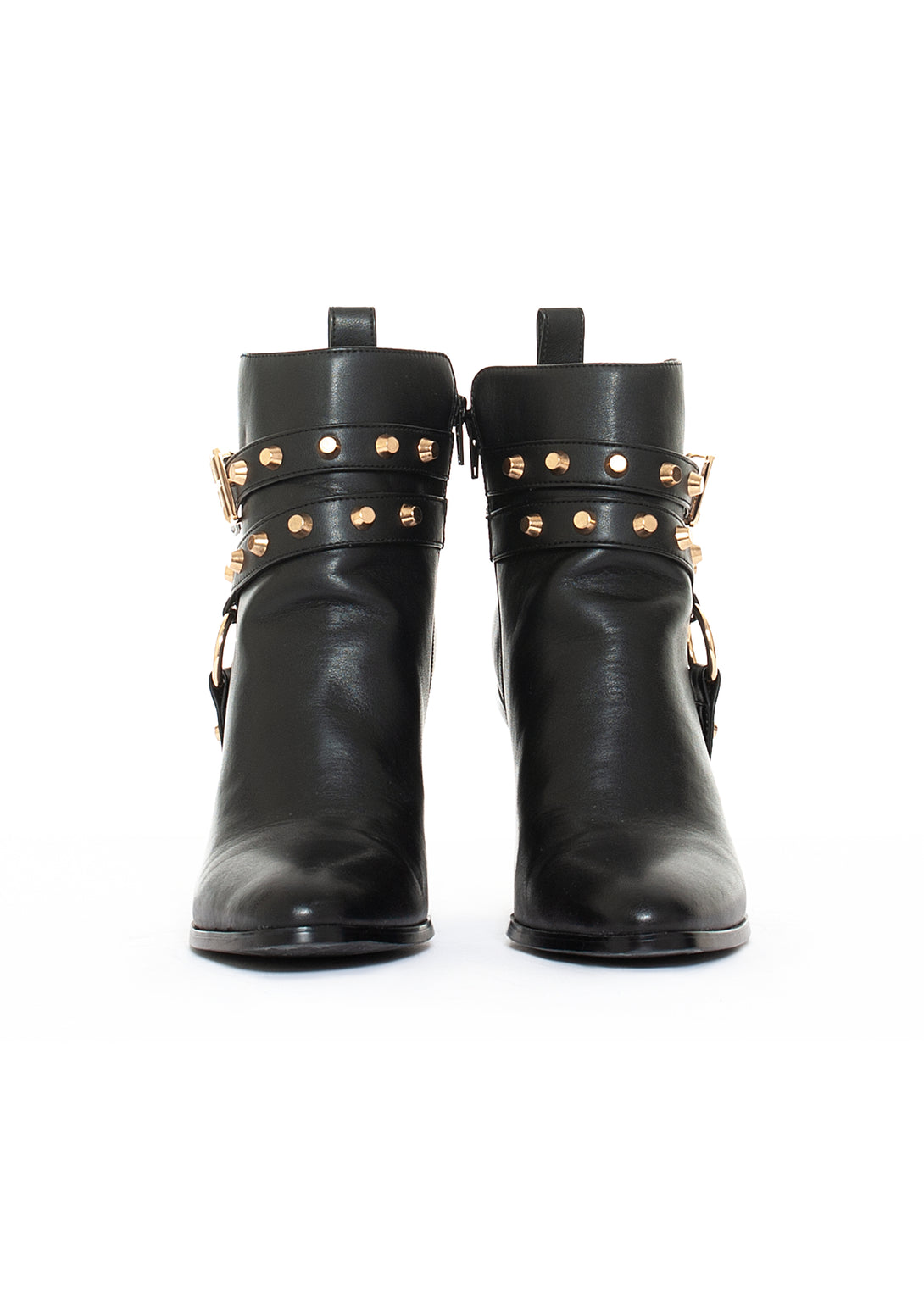 Ankle boots made in eco leather with metallic studs