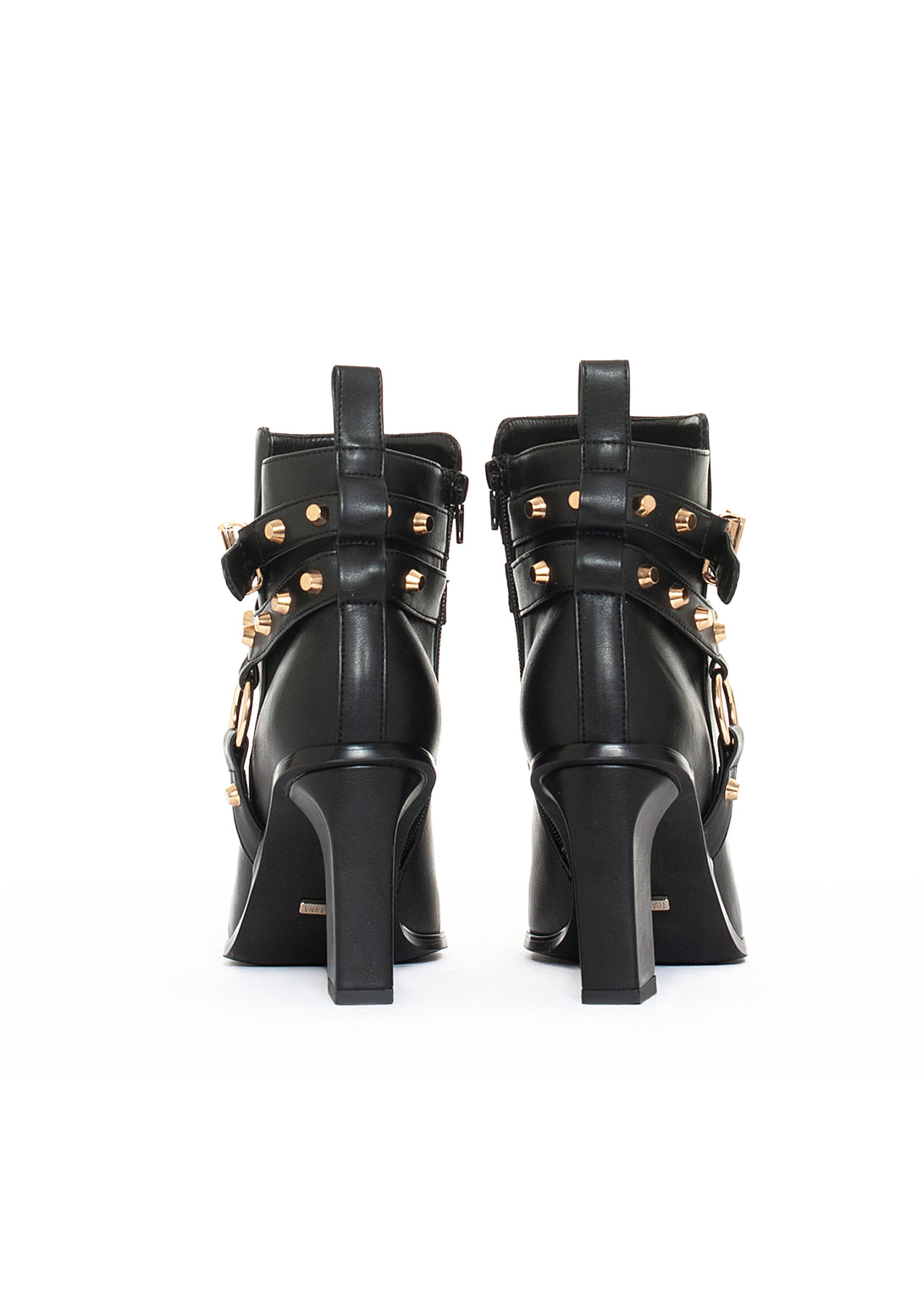 Ankle boots made in eco leather with metallic studs