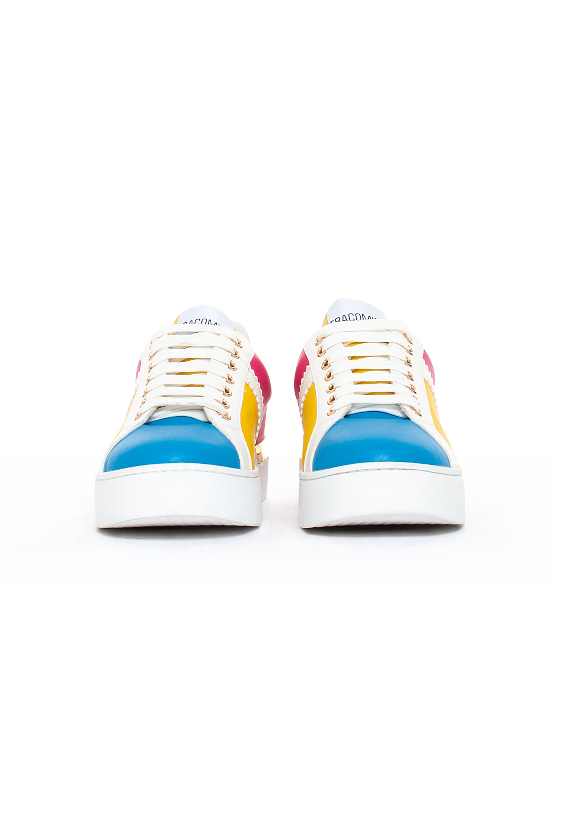 Chunky sneakers with strings made in multi color eco leather Fracomina F722WS6004P41101-A81_3