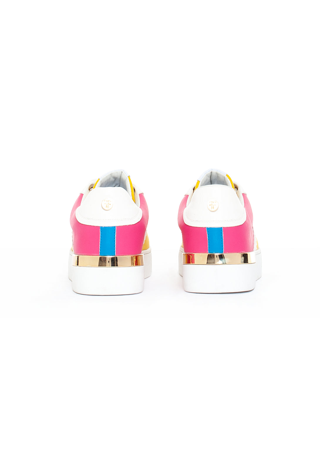 Chunky sneakers with strings made in multi color eco leather