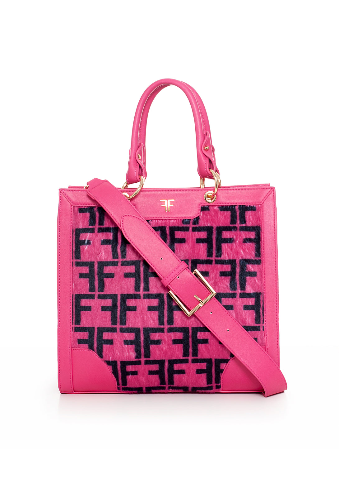 Tote bag made in eco leather with logo detail Fracomina FA22WB3009P41001-148