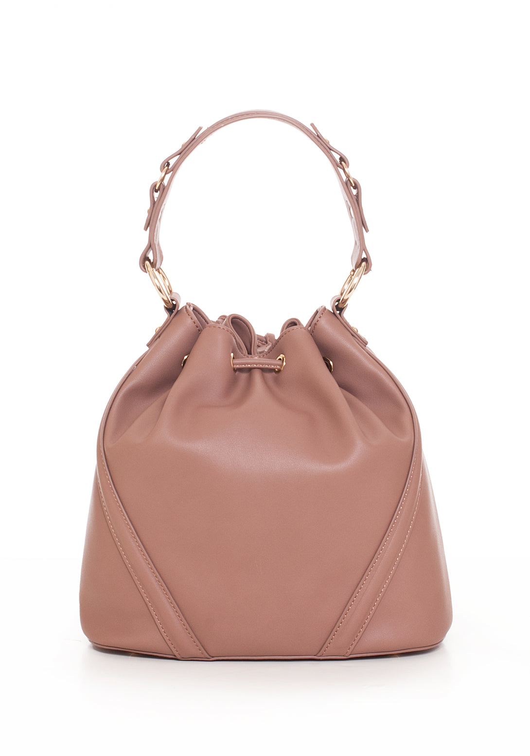 Bucket bag made in quilted eco leather