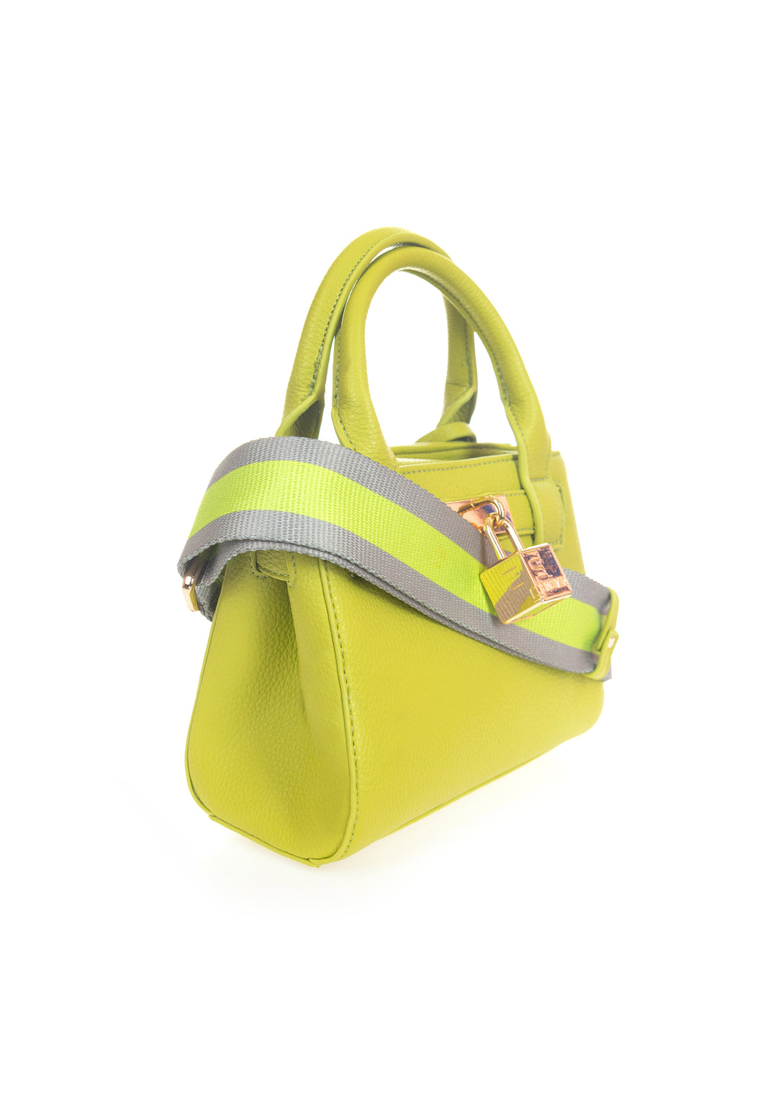 Mini bag made in eco leather with coloured shoulder strap