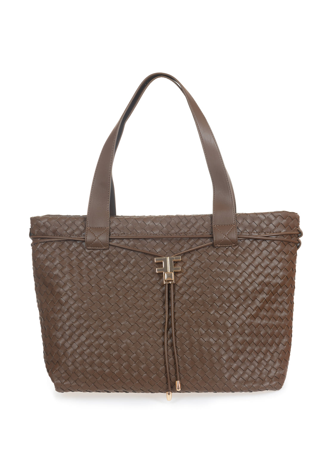 Shopping bag made in eco leather with plaits Fracomina FA23SBA004P411S5-091-2