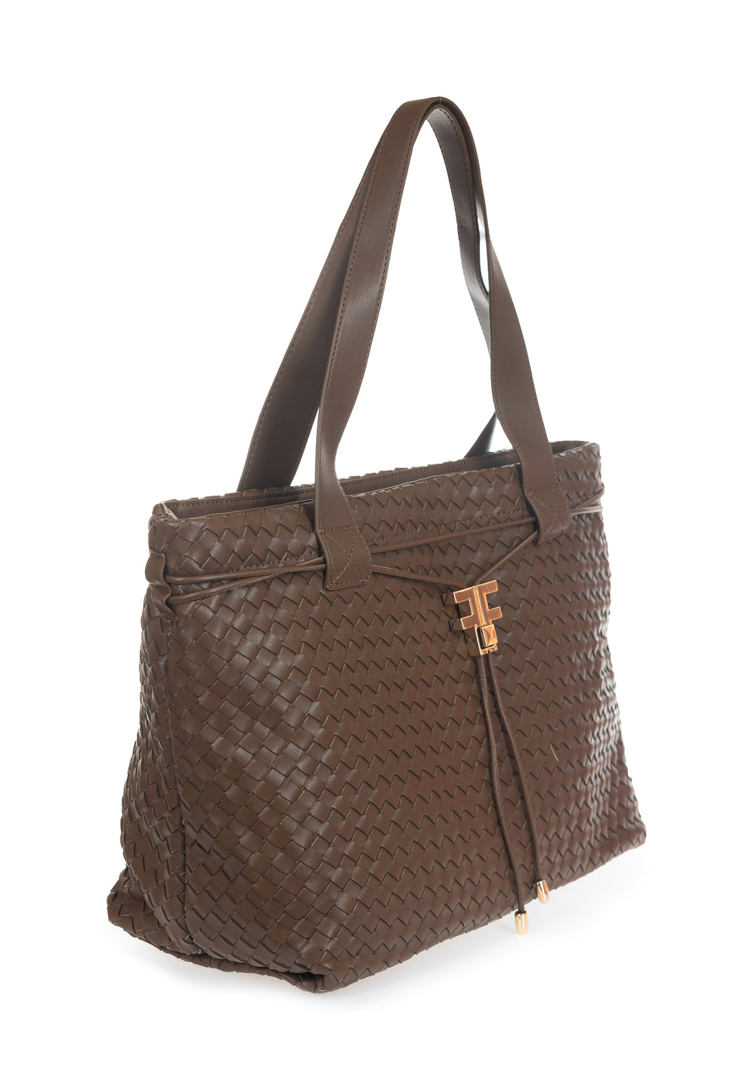 Shopping bag made in eco leather with plaits Fracomina FA23SBA004P411S5-091-3